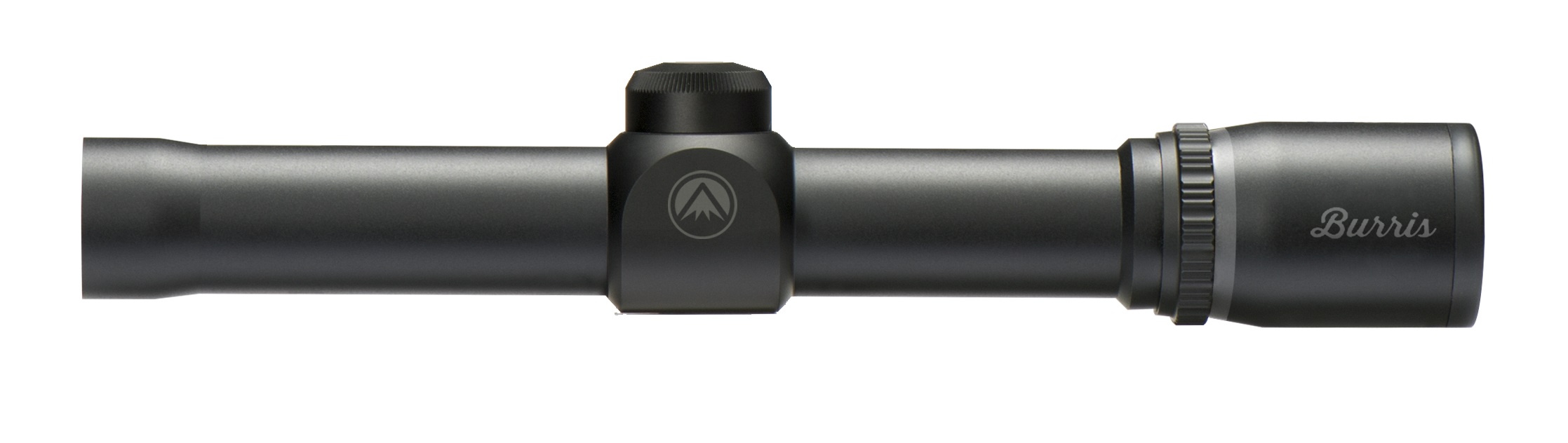 A close up of the side view of a rifle scope.