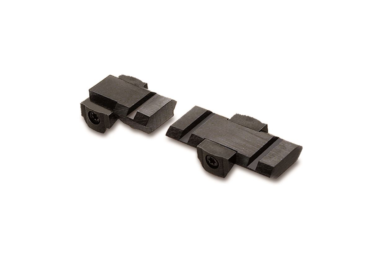 A pair of black metal clips for the side rails.