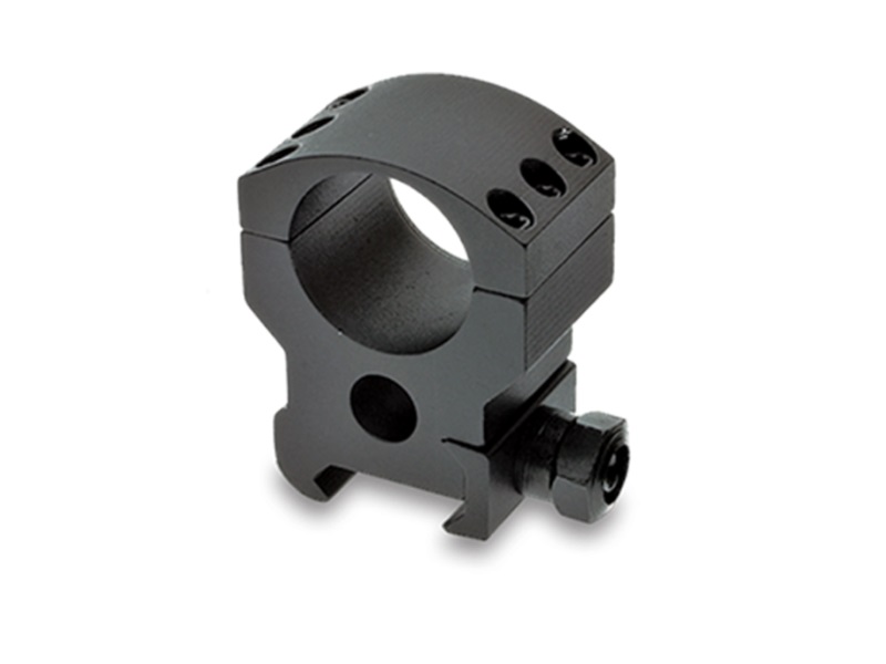 Black rifle scope mounting ring.