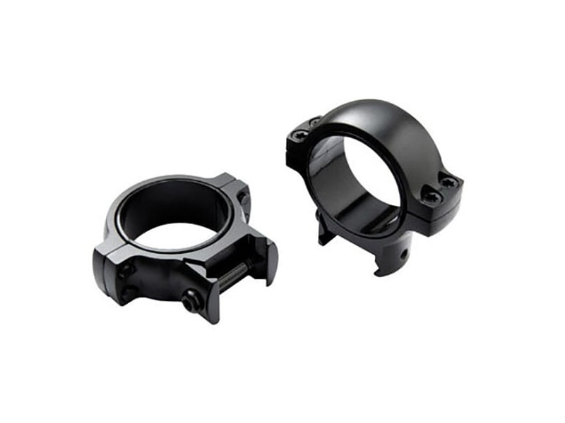 Black scope mounting rings, two pieces.