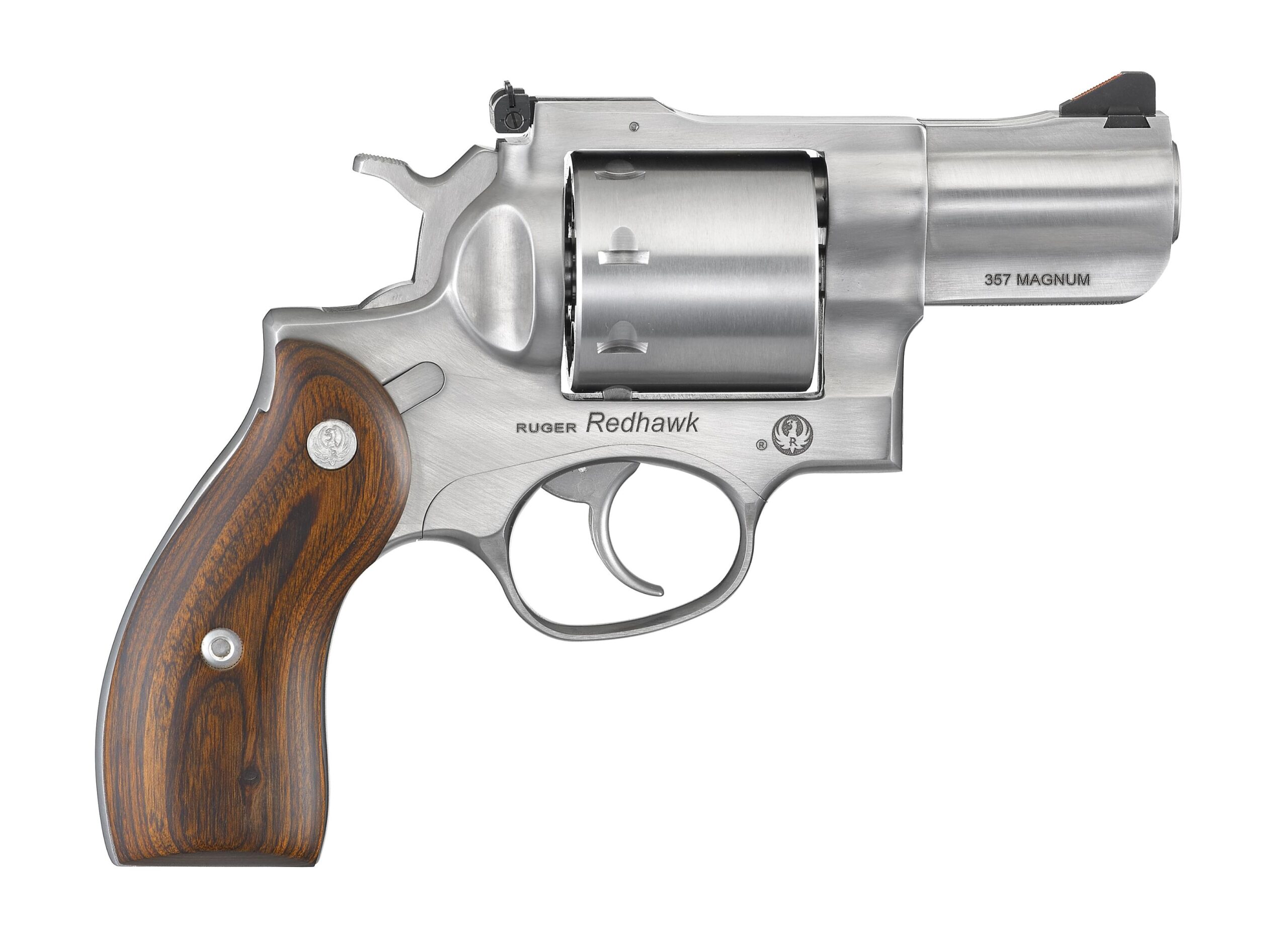 Ruger Redhawk .357 Magnum revolver with wood grip.