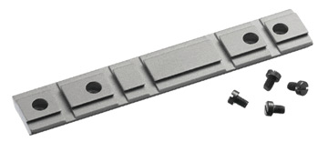 A metal bar with two holes for mounting.