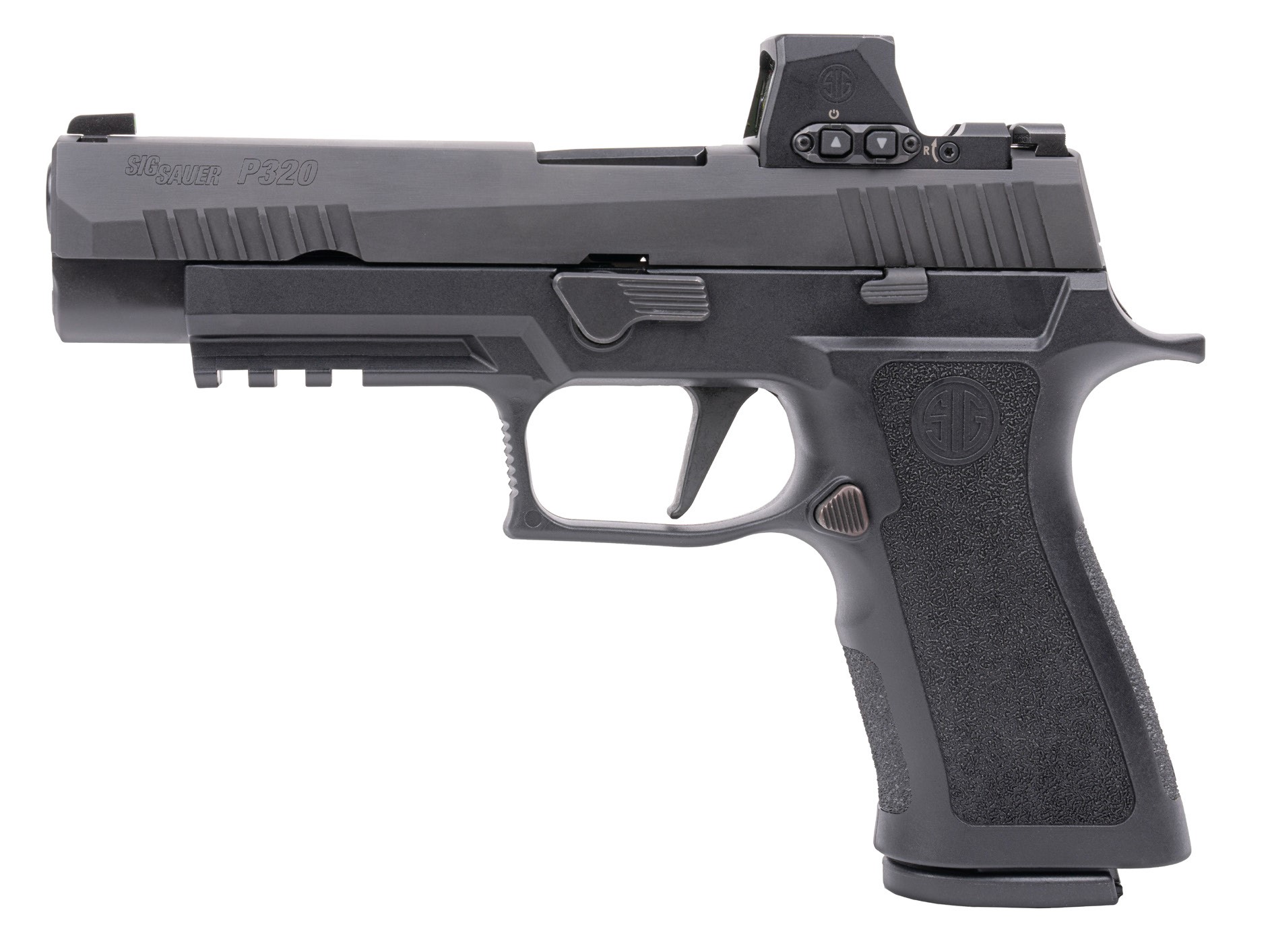 SIG Sauer P320 handgun with reflex sight.