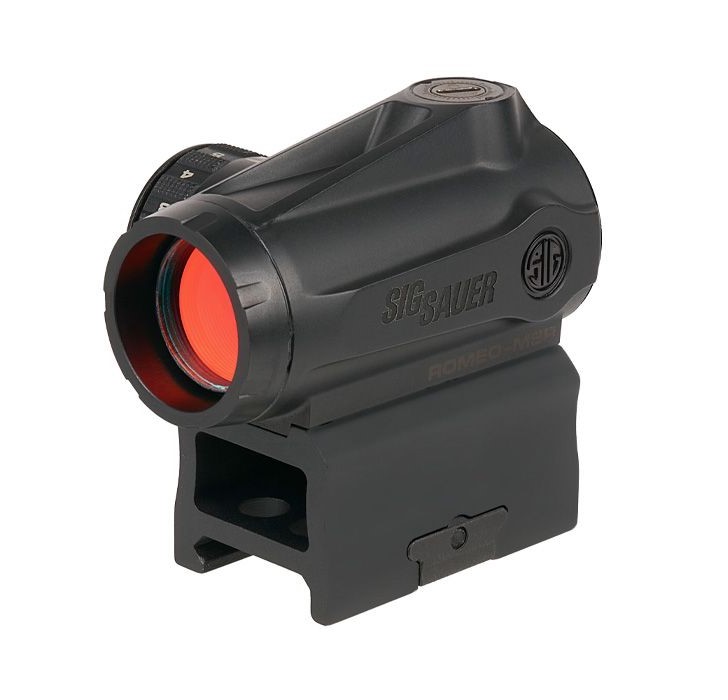 SIG Sauer red dot sight with mounting base.