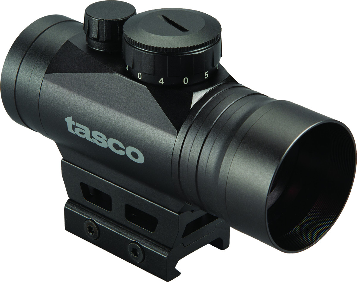 Tasco red dot sight with adjustable settings.