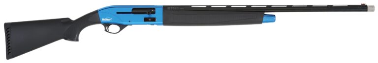 Blue and black shotgun with modern design.