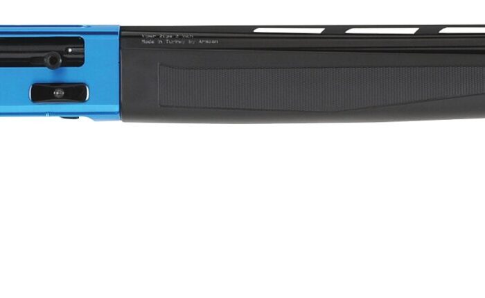 Blue and black shotgun with modern design.