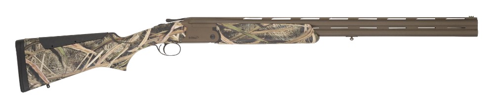 Camo shotgun with a sleek design.