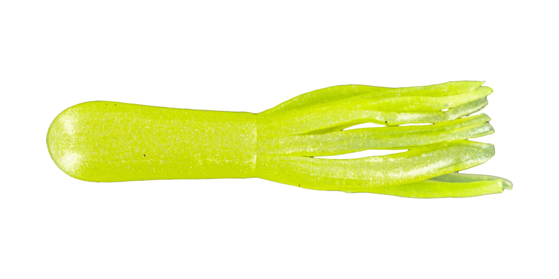 Bright yellow fishing lure with tentacle design.