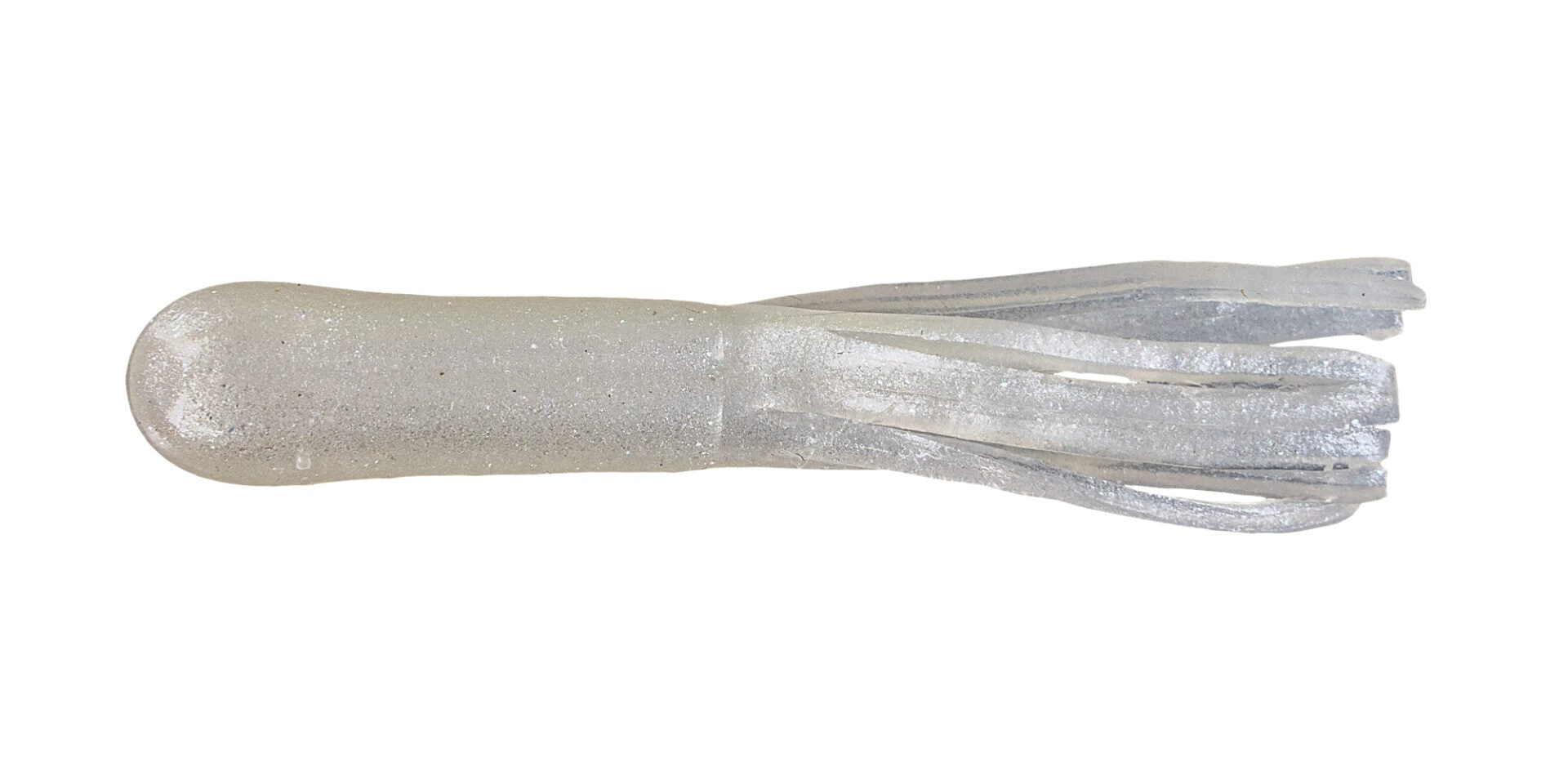 Clear fishing lure with tentacle-like design.