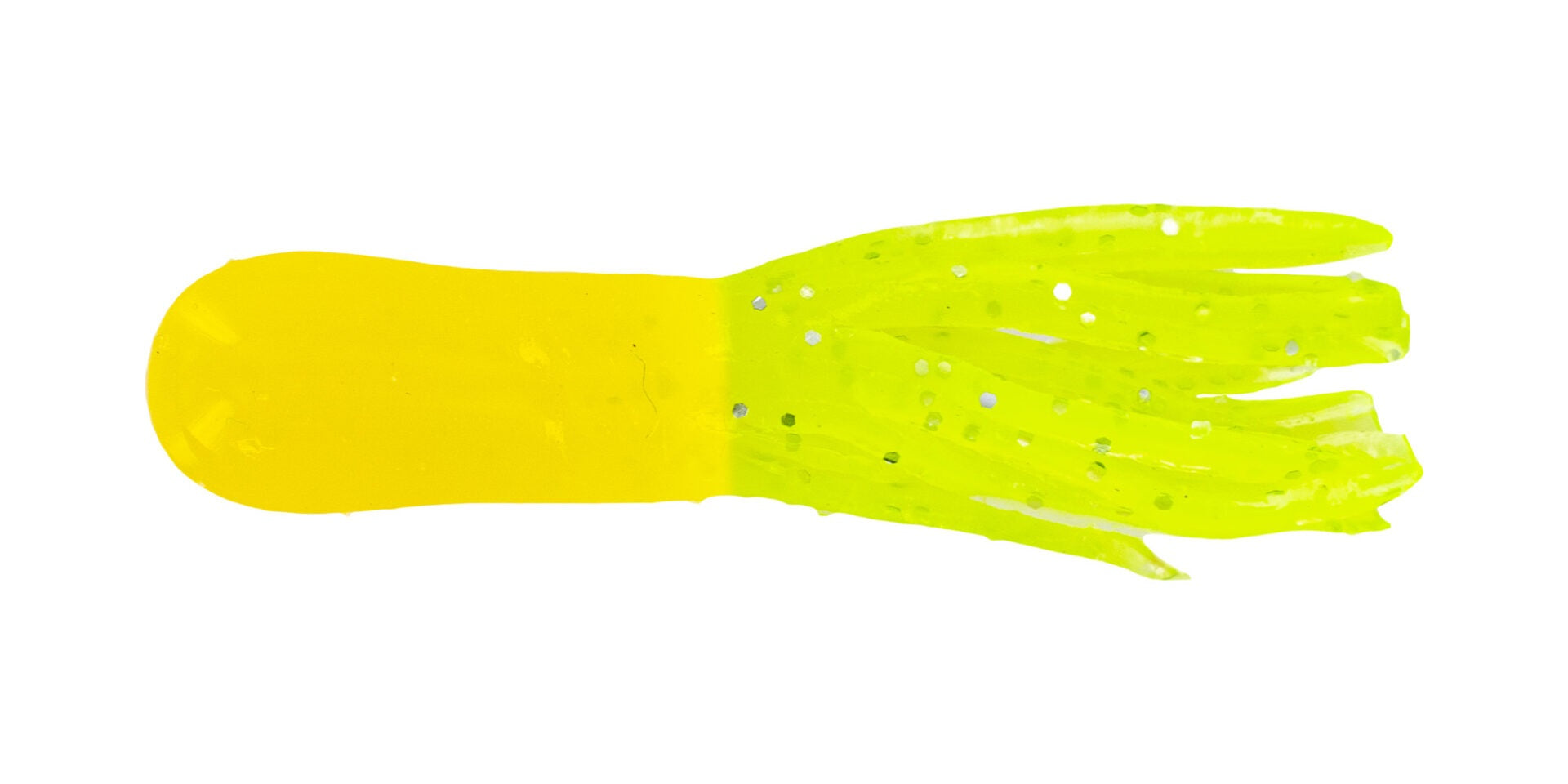 Bright yellow fishing lure with tentacle shape.