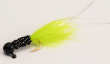 Black and neon green fishing lure.