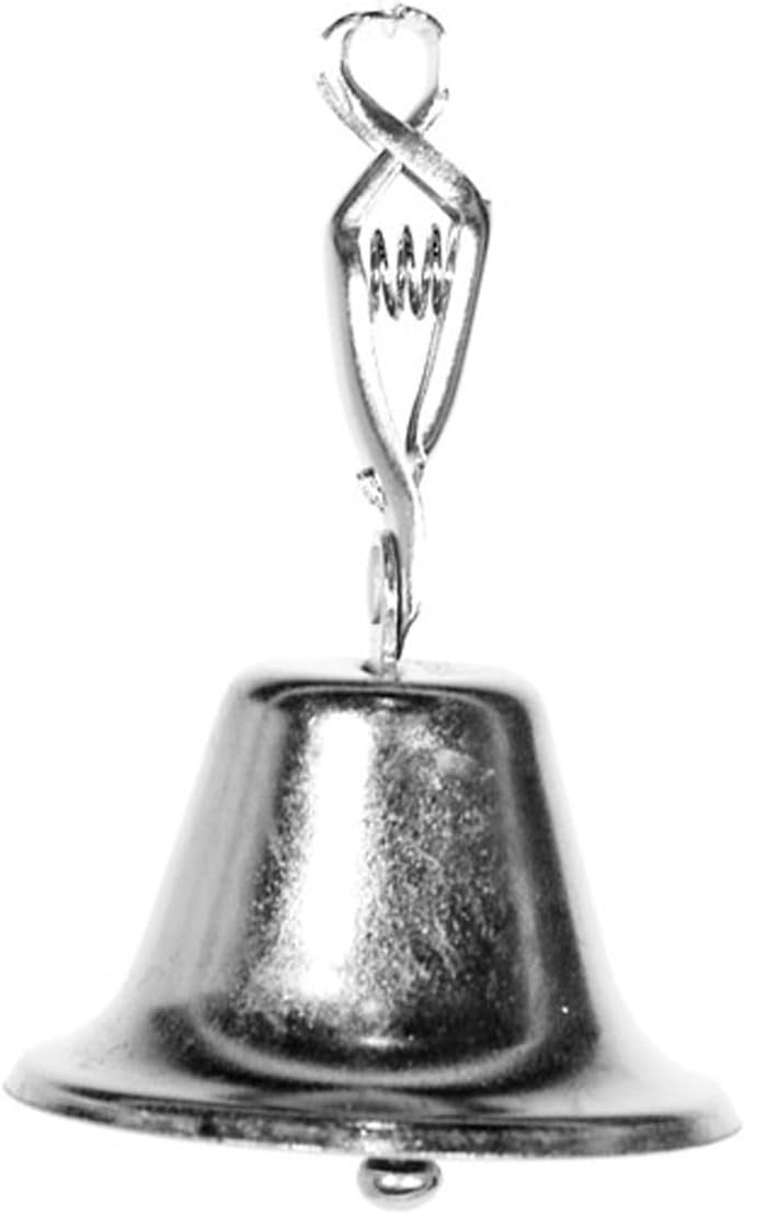 Metal bell with decorative handle.