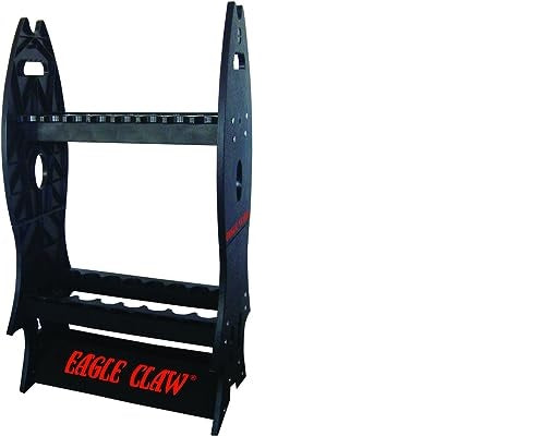 Black fishing rod rack by Eagle Claw.