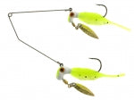 Double fishing lure with bright yellow design.