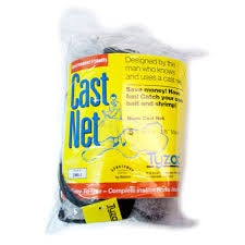 "Cast net packaged for fishing use."