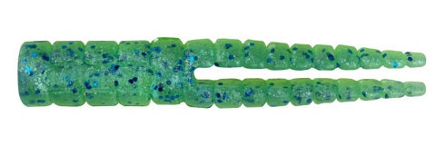 Green hair clip with blue glitter accents.