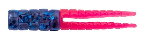 Colorful hair clip in blue and pink.