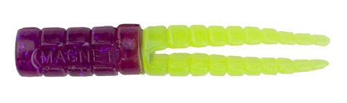 Colorful plastic object with dual prongs.