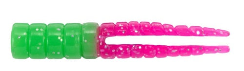 Colorful plastic hair clip in green and pink.