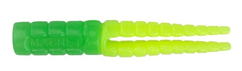 Bright green hair clip with textured ends.