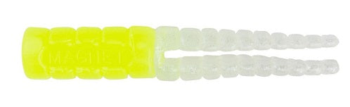 Bright yellow and clear fishing lure accessory.