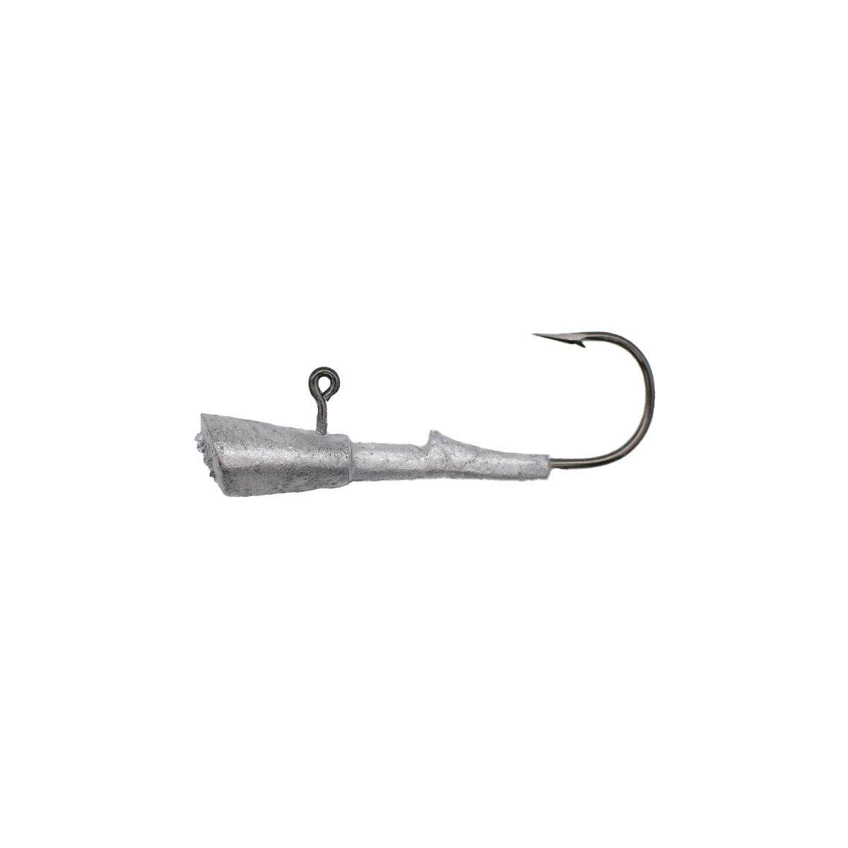 Fishing hook with a weighted jig head.