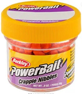 Berkley PowerBait Crappie Nibbles container.