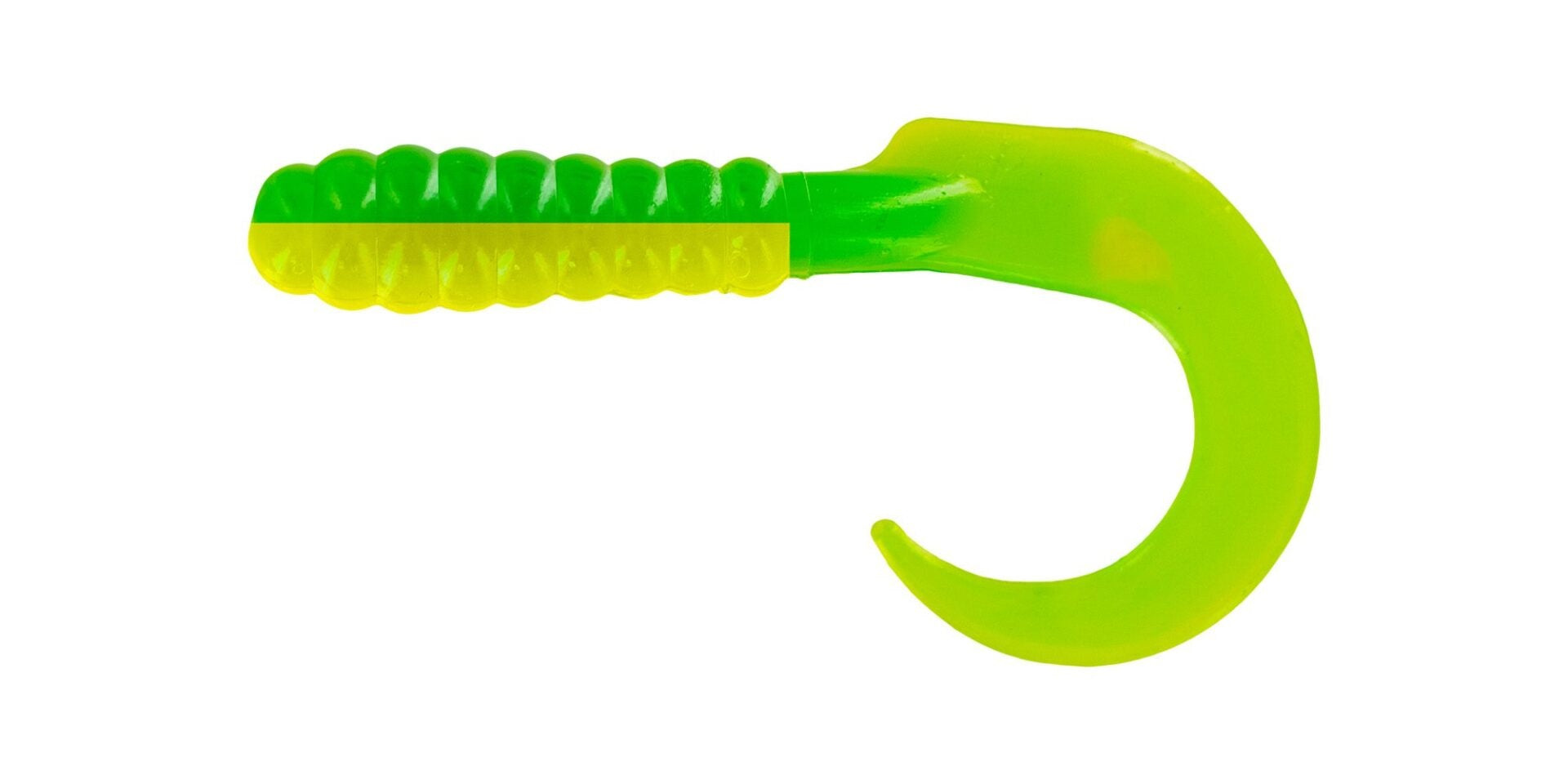 Bright green fishing hook tool design.