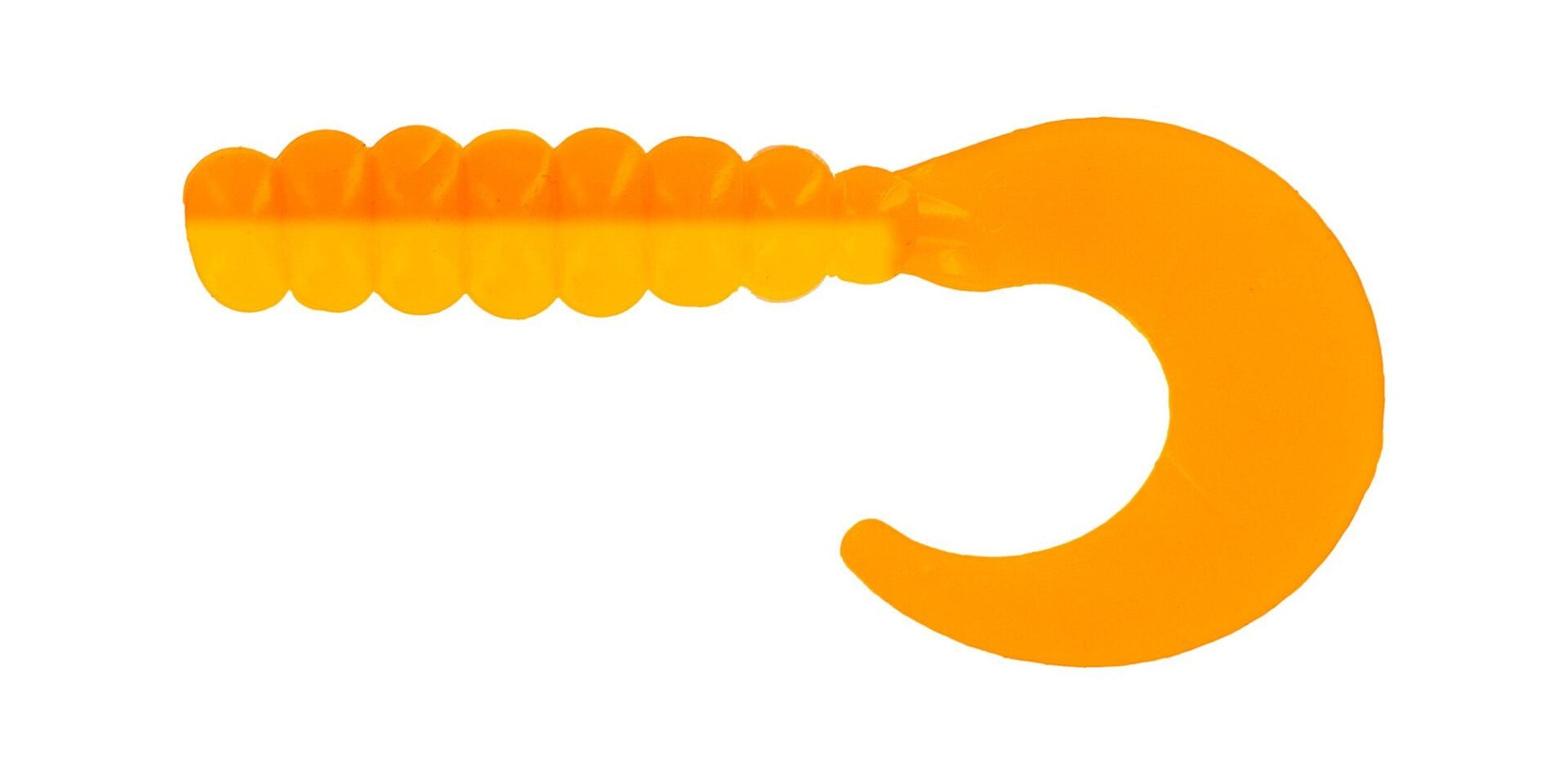 Orange plastic fishing lure design.