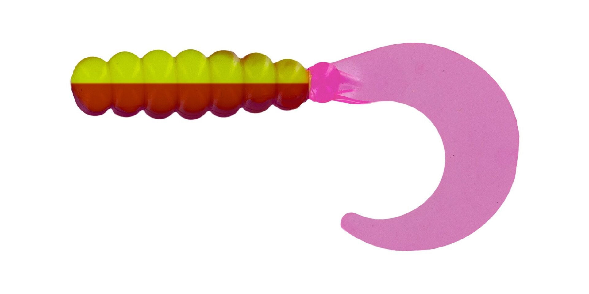 Multicolored fishing lure on white background.