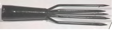 Black gardening hand fork tool.