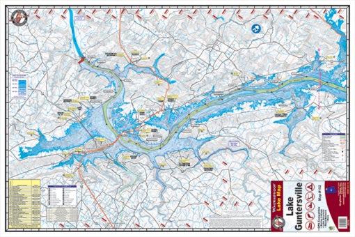 Map of Lake Guntersville and surrounding areas.