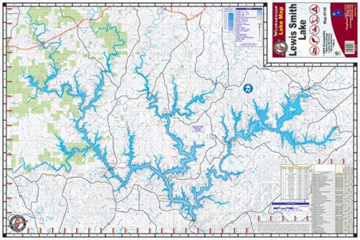 Map of Lewis Smith Lake, Alabama.