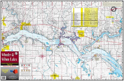 Wheeler and Wilson Lakes map with navigational details.