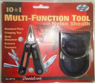 Multi-function tool with nylon sheath packaging.