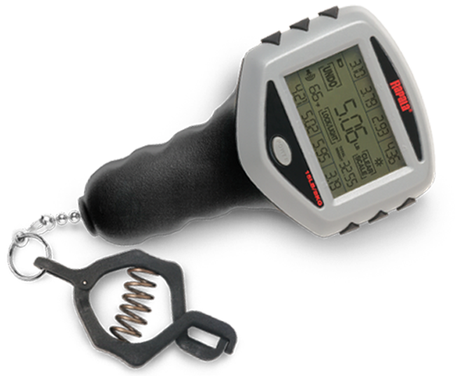 Digital grip strength tester with display screen.