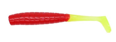 Red and yellow fishing lure design.