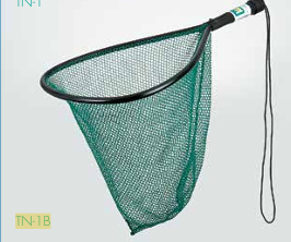 Fishing net with a black handle.