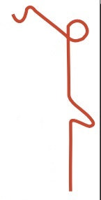 Abstract red line forming a figure shape.