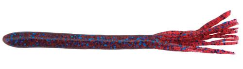 Red and blue squid-like fishing lure.