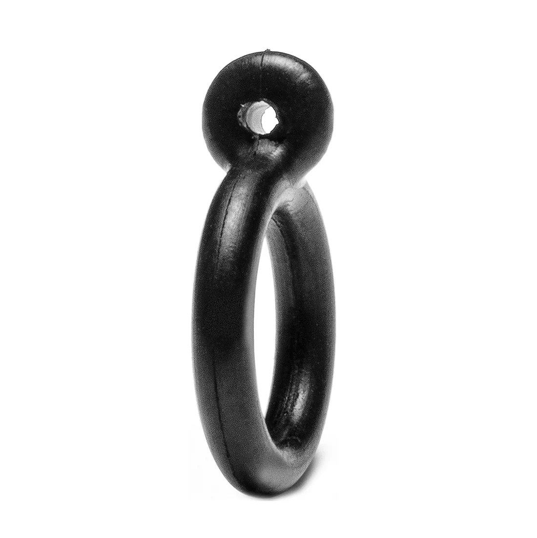 Black rubber ring with a loop.