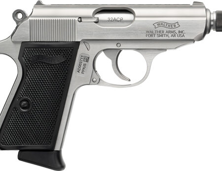 STAINLESS BLACK GRIPSWALTHER PPK/S SD 32ACP FS 7RD
